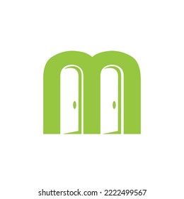 patrón de letra de logotipo de puerta m