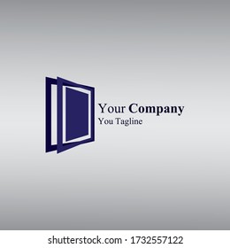Vector moderno minimalista con logotipo de puerta