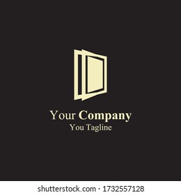 Vector moderno minimalista con logotipo de puerta