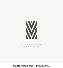 Logo de la puerta moderna plantilla de ilustración mínima del vector