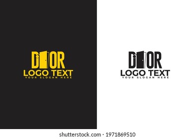 Door Logo, Open door Logo With Door Plate , Logo Design Simple Logo Vector Illustration