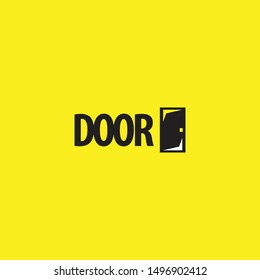 door logo with the shape of the door and its shadow and bright colors make this logo. unique, modern.