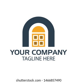 Door logo stock. flat design. logo vector illustration