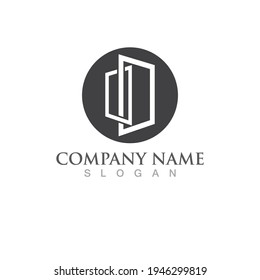 Logo de la puerta y vector de símbolo 
