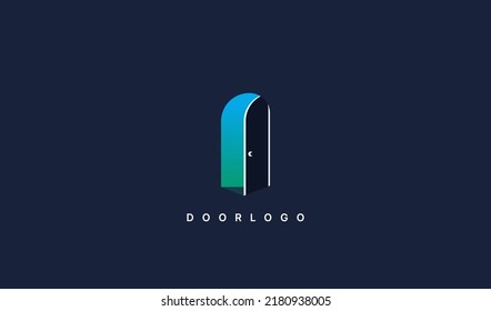 Door Logo. Usable for Construction Business and Company Logos. Flat Vector Logo Design Template Element.