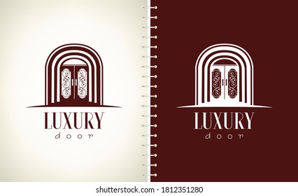 Vector del logotipo de la puerta. Diseño exterior.