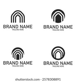 door logo vector icon illustration template design