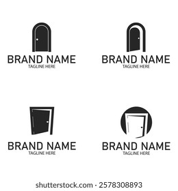 door logo vector icon illustration template design