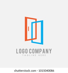 door logo vector, window icon abstract