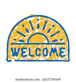 door mat home interior doodle icon sketch vector. door mat home interior sign. isolated symbol illustration