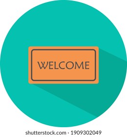 Door mat, illustration, vector on a white background.