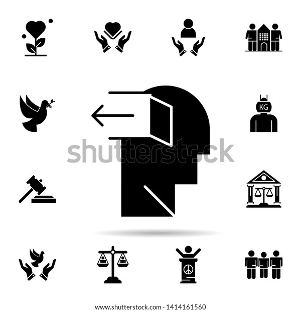 Door Mind Negative Icon Universal Set Stock Vector Royalty