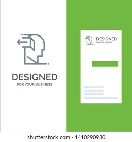 Door, Mind, Negative, Out, Release Grey Logo Design and Business Card Template