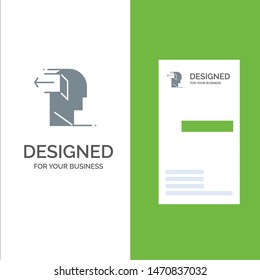 Door, Mind, Negative, Out, Release Grey Logo Design and Business Card Template. Vector Icon Template background