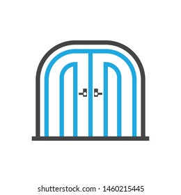 Door minimal line icon vector