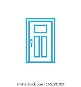 Door minimal line icon vector