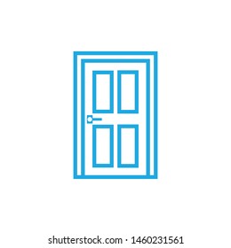 Door minimal line icon vector