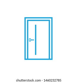 Door minimal line icon vector
