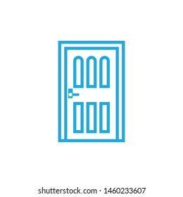 Door minimal line icon vector