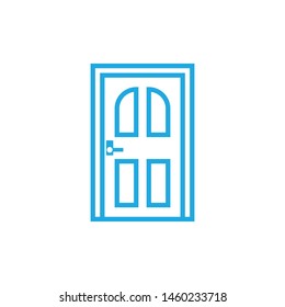 Door minimal line icon vector