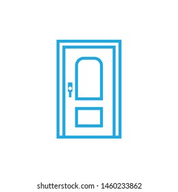 Door minimal line icon vector
