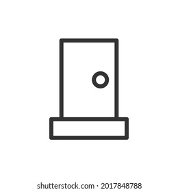 Icono de línea mínima de puerta. Diseño de símbolo de trazo web. Señal de la puerta aislada en un fondo blanco. Icono de línea Premium.