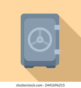 Door money protect icon flat vector. Online coin profit. Earnings company product