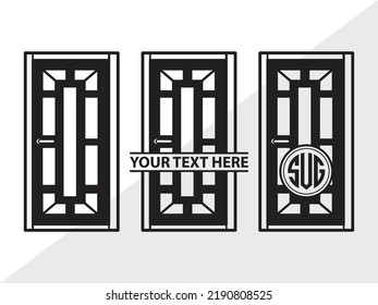 Door Monogram SVG Printable Vector Illustration