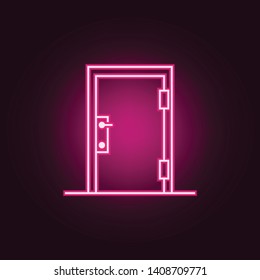 Door neon icon. Elements of web set. Simple icon for websites, web design, mobile app, info graphics