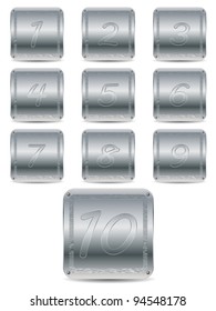 Door number plates on white background with shadows