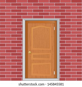 door on brick wall