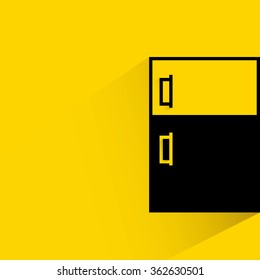 door on yellow background