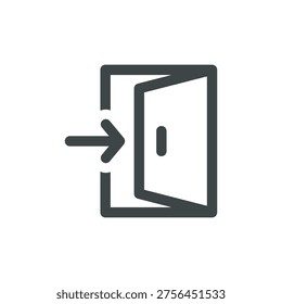 Door open close icon. Vector illustration.