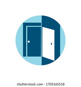 door open and close illustration vector