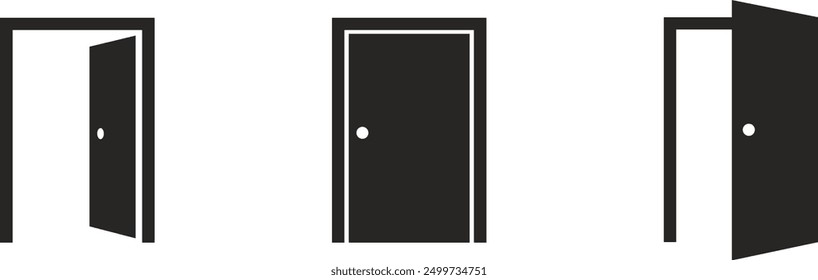 Door open and close sign vector design