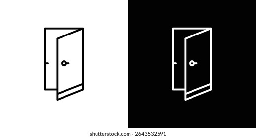 Icono de la puerta abierta. Icono de Vector Diseño gráfico. Iconos de Ui Ux
