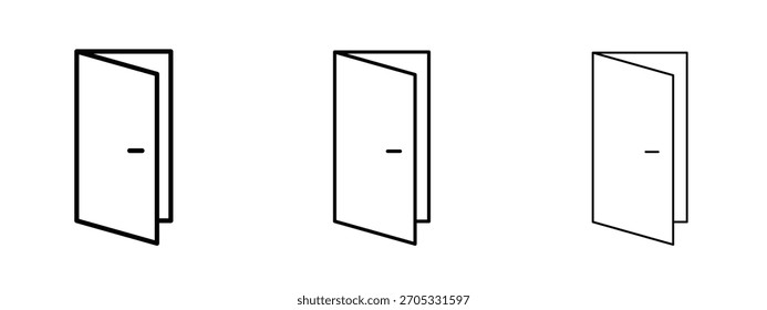 Door open icon linear style sign for mobile concept and web design.