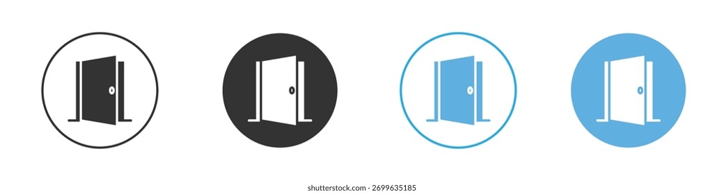 Conjunto de diseño de Plantilla de logotipo de icono de puerta abierta