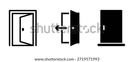 Door open icon symbols. Vector illustration. EPS 10