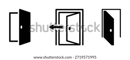Door open icon symbols. Vector illustration. EPS 10
