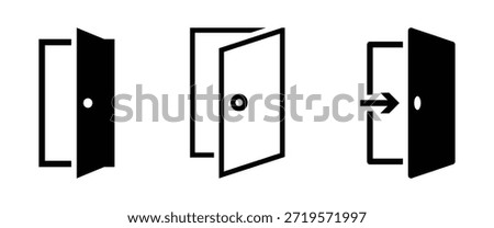 Door open icon symbols. Vector illustration. EPS 10