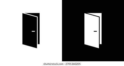 Door open icon. Vector illustration. Flat design.