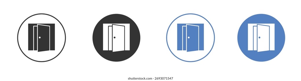 Vector de icono de puerta abierta. Diseño de ilustración de Plantilla de logotipo