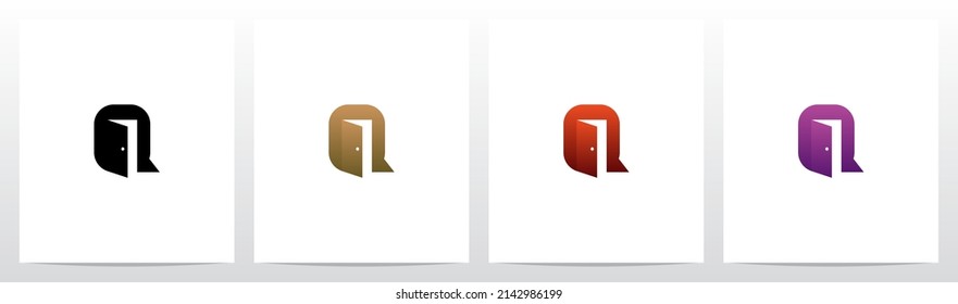 Door Open Letter Logo Design Q