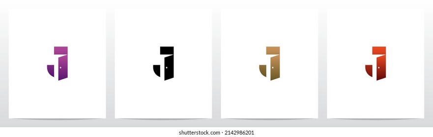 Door Open Letter Logo Design J