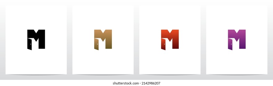 Door Open Letter Logo Design M
