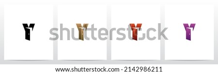 Door Open Letter Logo Design Y Zdjęcia stock © 