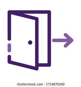 door open line style icon vector illustration design