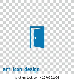 icono de vector de apertura de puerta en un fondo abstracto