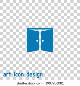 icono de vector de apertura de puerta en un fondo abstracto